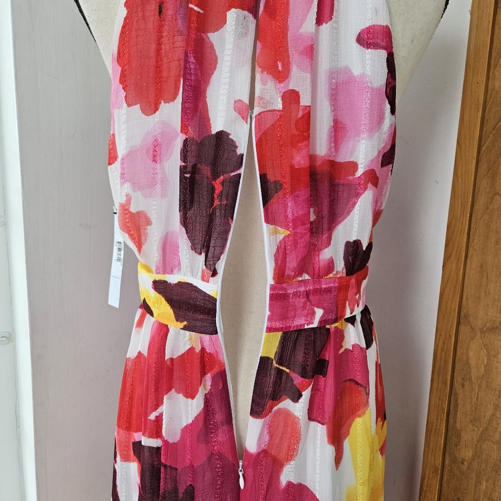 NWT Maggy London Criss-Cross Halter Tiered Maxi Dress, Size 10 - Picture 14 of 17